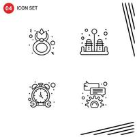 Universal Icon Symbols Group of 4 Modern Filledline Flat Colors of day timer women salt repair Editable Vector Design Elements