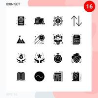 Modern Set of 16 Solid Glyphs and symbols such as success change computer arrow marketing Editable Vector Design Elements