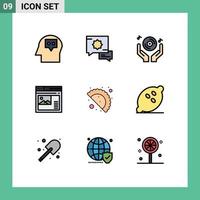 Set of 9 Modern UI Icons Symbols Signs for gujjia gallery hand website page Editable Vector Design Elements