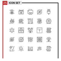 Set of 25 Vector Lines on Grid for charge result computers grade printer Editable Vector Design Elements