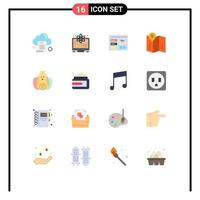 Universal Icon Symbols Group of 16 Modern Flat Colors of chicken directions space location id Editable Pack of Creative Vector Design Elements