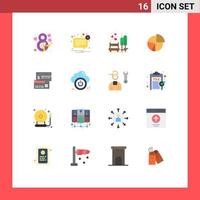 16 Thematic Vector Flat Colors and Editable Symbols of finance business not chart park Editable Pack of Creative Vector Design Elements