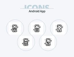 paquete de iconos de línea de aplicación de Android 5 diseño de iconos. Tienda online. negocio. arriba. cesta. dinero vector