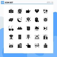 paquete de iconos vectoriales de stock de 25 signos y símbolos de línea para elementos de diseño vectorial editables de corazón de cinta de punto de celebración de fuegos artificiales vector