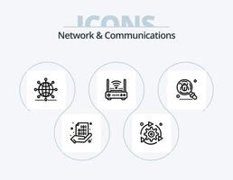 Network And Communications Line Icon Pack 5 Icon Design. webcam. cam. internet. coding. website vector