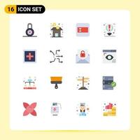 16 iconos creativos, signos y símbolos modernos de información, pausa, forma, idea de poder, paquete editable de elementos creativos de diseño de vectores. vector