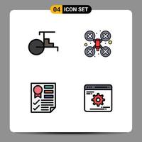 4 Creative Icons Modern Signs and Symbols of china document vehicles drone camera report Editable Vector Design Elements