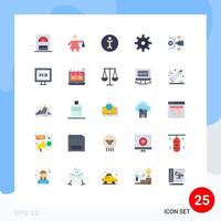 Pictogram Set of 25 Simple Flat Colors of editable art person vector user Editable Vector Design Elements