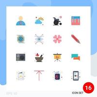 User Interface Pack of 16 Basic Flat Colors of music keyboard luck hardware wheel chair Editable Pack of Creative Vector Design Elements