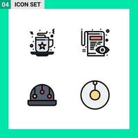 Set of 4 Modern UI Icons Symbols Signs for celebration playpen drink pencil astronomy Editable Vector Design Elements