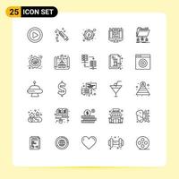 25 iconos creativos signos y símbolos modernos de datos de carpeta tambor copia de seguridad noticias elementos de diseño vectorial editables vector