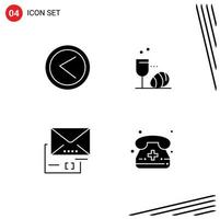 4 Thematic Vector Solid Glyphs and Editable Symbols of arrow document user easter mail Editable Vector Design Elements