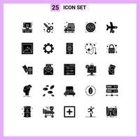 25 iconos creativos, signos y símbolos modernos de transporte, avión, camión, vuelo, farmacia, elementos de diseño vectorial editables vector