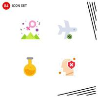 Flat Icon Pack of 4 Universal Symbols of achievement tube success refresh science Editable Vector Design Elements