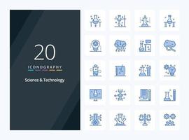 20 Science And Technology Blue Color icon for presentation vector