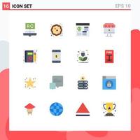 Group of 16 Modern Flat Colors Set for e online pie shop develop Editable Pack of Creative Vector Design Elements