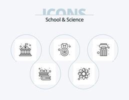 paquete de iconos de línea de escuela y ciencia 5 diseño de iconos. investigación. prueba. bienes. ciencia. química vector