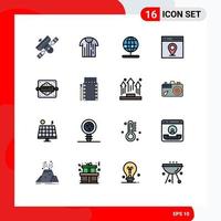 paquete de iconos de vectores de stock de 16 signos y símbolos de línea para la interfaz de usuario soporte de comunicación de camisetas elementos de diseño de vectores creativos editables