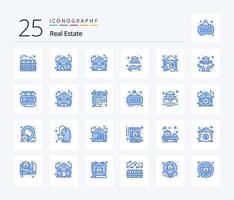 Real Estate 25 Blue Color icon pack including contact. hand. broker. property. estate vector