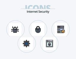 paquete de iconos lleno de línea de seguridad de Internet 5 diseño de iconos. seguridad. información. Internet. datos. vector