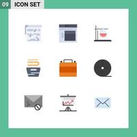 Modern Set of 9 Flat Colors Pictograph of accessories housekeeping website clothes transfusion Editable Vector Design Elements