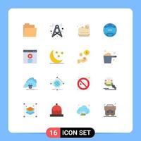 Universal Icon Symbols Group of 16 Modern Flat Colors of moon blocked soap block global news Editable Pack of Creative Vector Design Elements