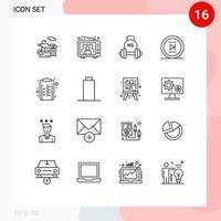 Set of 16 Vector Outlines on Grid for checklist onward dumbbell online movie Editable Vector Design Elements