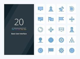 20 Basic Blue Color icon for presentation vector