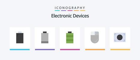 Devices Flat 5 Icon Pack Including . electronic. photo. Creative Icons Design vector