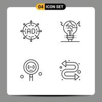 Universal Icon Symbols Group of 4 Modern Filledline Flat Colors of ad idea expand copycat develop Editable Vector Design Elements