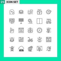 Stock Vector Icon Pack of 25 Line Signs and Symbols for motion bend face folder computing Editable Vector Design Elements