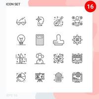 16 Thematic Vector Outlines and Editable Symbols of idea coin acoustic buyer musical Editable Vector Design Elements