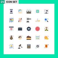 25 Universal Flat Colors Set for Web and Mobile Applications education card chemical flask report test tube Editable Vector Design Elements