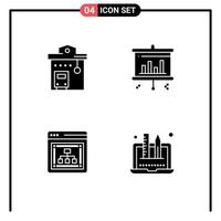 Set of Commercial Solid Glyphs pack for bus seo station projector server Editable Vector Design Elements