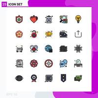 25 Creative Icons Modern Signs and Symbols of design bulb font marketing business Editable Vector Design Elements