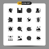 Universal Icon Symbols Group of 16 Modern Solid Glyphs of sport fencing biology avatar laboratory Editable Vector Design Elements