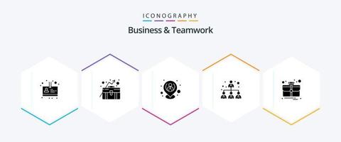 Business And Teamwork 25 Glyph icon pack including thing. case. hr. leader. business vector