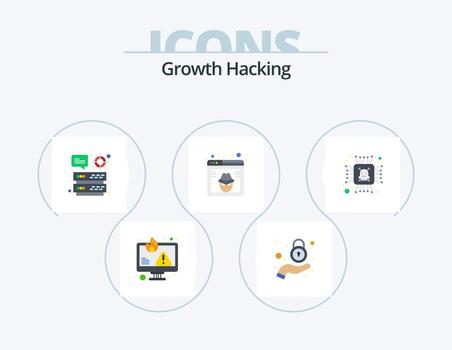 Hacking Flat Icon Pack 5 Icon Design. website. hack. privacy. crime. target vector