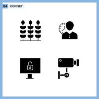 Set of Modern UI Icons Symbols Signs for wheat timing clock personal computer Editable Vector Design Elements
