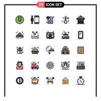 Modern Set of 25 Filled line Flat Colors and symbols such as kitchen cooker protect thermometer iot Editable Vector Design Elements