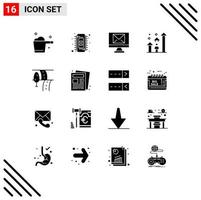 User Interface Pack of 16 Basic Solid Glyphs of route career compose progress success Editable Vector Design Elements