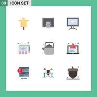 9 Thematic Vector Flat Colors and Editable Symbols of outdoor web net mockup design imac Editable Vector Design Elements