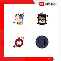 4 Creative Icons Modern Signs and Symbols of analysis on pie chart part switch Editable Vector Design Elements