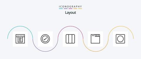 Layout Line 5 Icon Pack Including overlay. frame. grid. creative. tabs vector