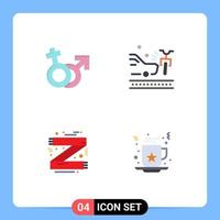 Flat Icon Pack of 4 Universal Symbols of gender accessories male bicycle clothes Editable Vector Design Elements