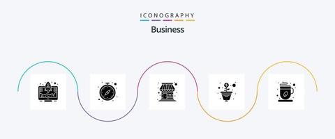 paquete de iconos de glifo de negocios 5 que incluye té. café. edificio. árbol. crecimiento vector