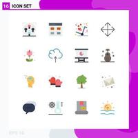 16 Creative Icons Modern Signs and Symbols of flora transform user move love Editable Pack of Creative Vector Design Elements