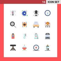 conjunto de 16 iconos de interfaz de usuario modernos signos de símbolos para sonido de zoom de objeto en paquete editable de importación de elementos de diseño de vectores creativos