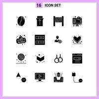 16 Creative Icons Modern Signs and Symbols of grid sign display close coffee Editable Vector Design Elements