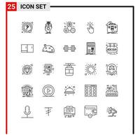 conjunto de 25 iconos de ui modernos símbolos signos para gesto de mano cabeza dedo perfección elementos de diseño vectorial editables vector